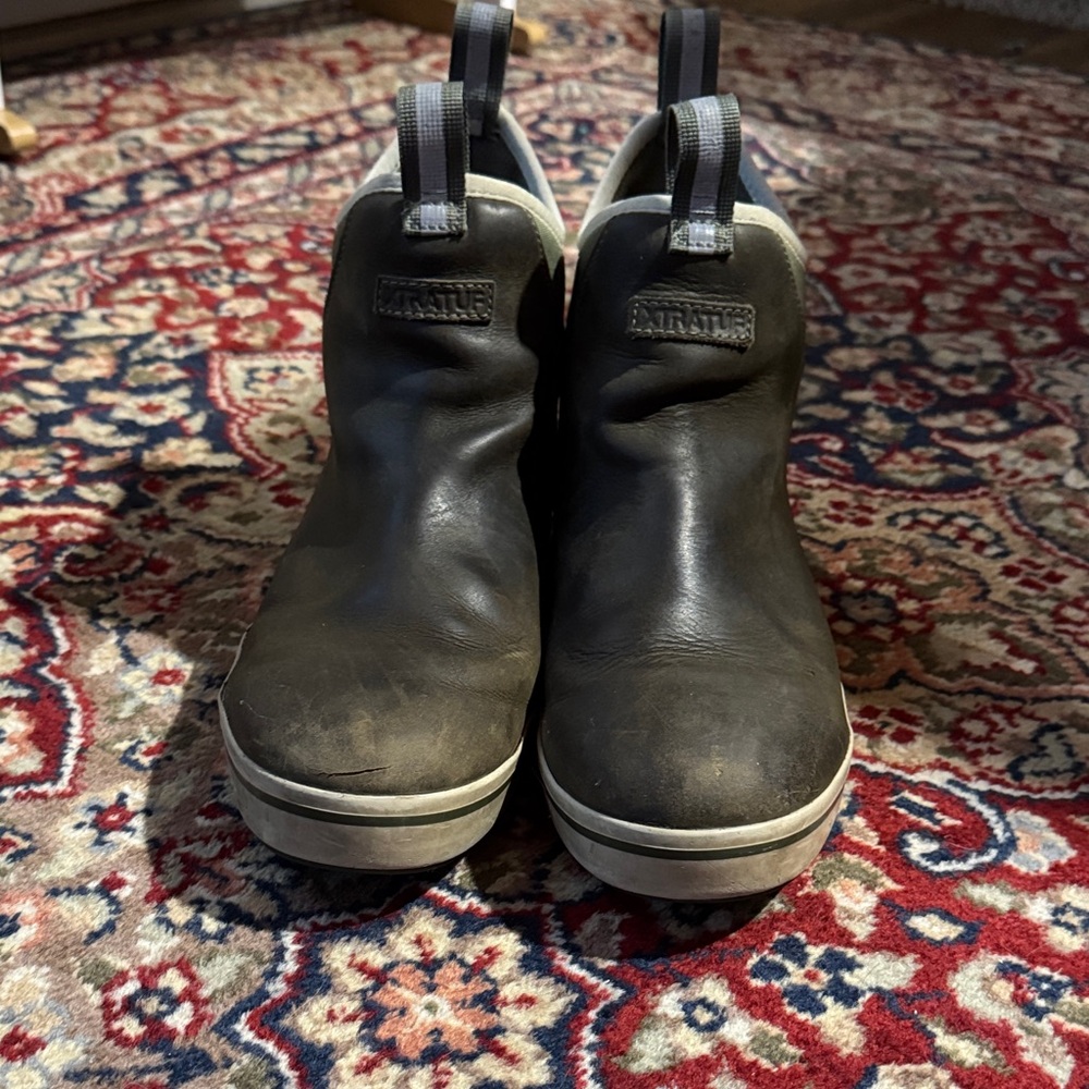 Waterproof Black Leather Rain Boots